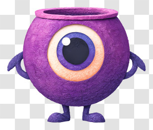Purple Eyeball - Purple One-Eyed Cute Monster Transparent PNG