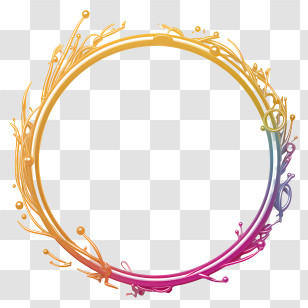 Pastel Round Frame - Colorful Decorative Circular Frame Transparent PNG
