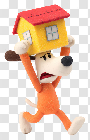 Dog Lifting House - Cartoon Dog Carrying House Transparent PNG