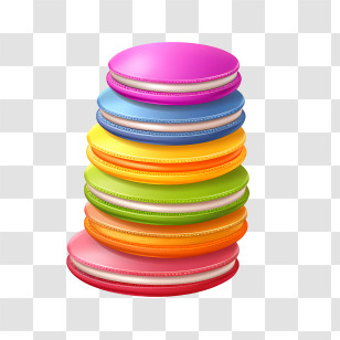 Macaroon Day - Stacked Colorful Macarons Transparent PNG