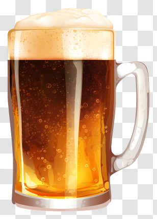 Glass Mug - Beer Mug With Frothy Foam Transparent PNG