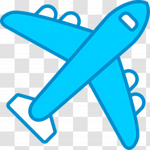 Aeroplane - Blue Plane Illustration Icon Transparent PNG