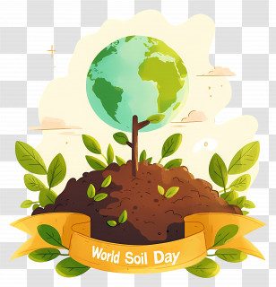 World Soil Day - World Soil Day Earth With Soil And Leaves Transparent PNG