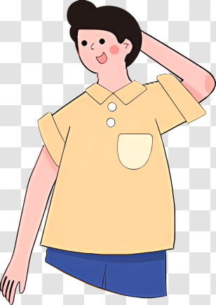 Cartoon Woman - Cartoon Character Wearing Yellow Shirt Transparent PNG