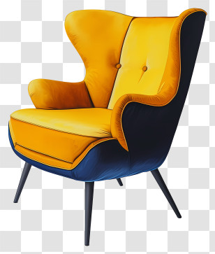 Modern Chair - Yellow And Blue Modern Armchair Transparent PNG