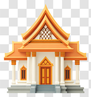 Traditional Thai Temple - Golden Temple Building Transparent PNG