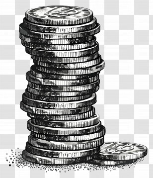 Stack Of Coins - Stack Of Metallic Coins Illustration Transparent PNG