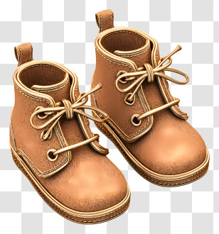 Bronze Baby Shoes - Brown Leather Boots With Laces Transparent PNG