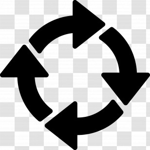 Circular Arrow - Black Circular Rotational Arrows Transparent PNG