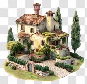 3d House - Whimsical Miniature Fantasy House Illustration Transparent PNG