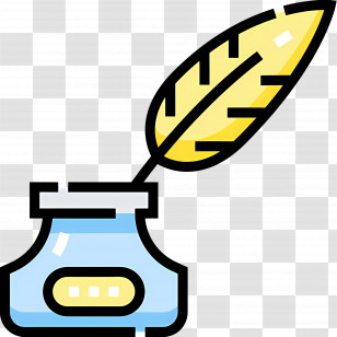 Feather Ink - Quill And Ink Bottle Transparent PNG