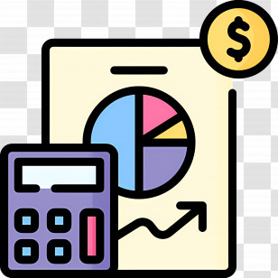 Budget Calculation - Calculator With Financial Chart Transparent PNG