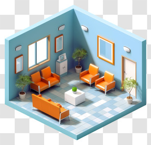 Waiting Room - Waiting Room With Chairs And Table Transparent PNG