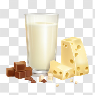 Milk Chocolate - Milk Glass With Cheese And Chocolate Transparent PNG