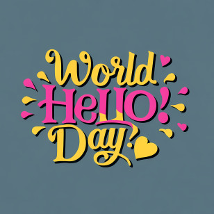 World Hello Day - Stylized Typography For World Hello Day Celebration Transparent PNG