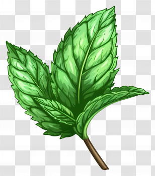 Mint Leaf - Fresh Green Mint Leaves Illustration Transparent PNG