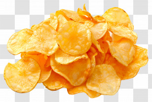 Potato Chip - Pile Of Golden Potato Chips Transparent PNG
