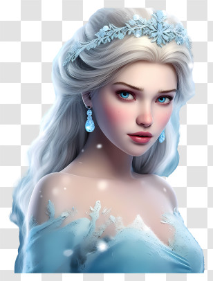 Frozen Princess - Elegant Snow Queen With Icy Grace Transparent PNG