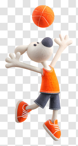 Dog Playing Basketball - Cartoon Basketball Player Transparent PNG