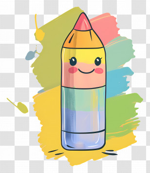 Crayon - Smiling Rainbow Crayon Transparent PNG