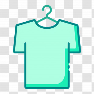 Hanging Cloth - Green T-Shirt Hanging Neatly On A Hanger Transparent PNG