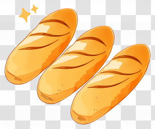 French Bread - Golden Bread Loaves Illustration Transparent PNG