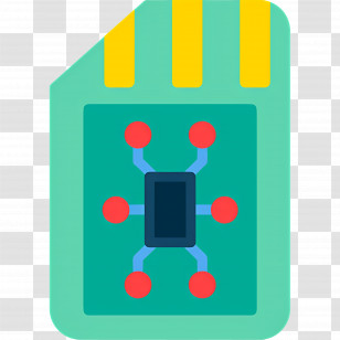 Phone Memory - Green SIM Card Illustration Transparent PNG