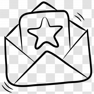 Invitation Letter - Envelope With Star Card Inside Transparent PNG
