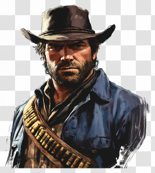 Red Dead Redemption 2 - Cowboy With Bandolier Illustration Transparent PNG