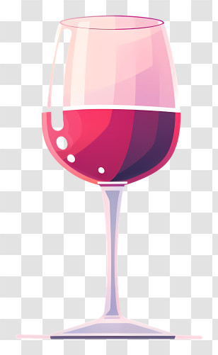 Wine Glass - Elegant Wine Glass With Red Wine Transparent PNG