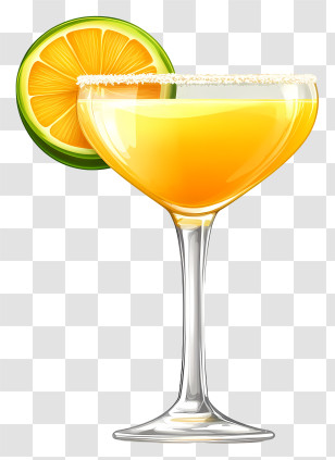 Mango Margarita - Orange Cocktail With Lime Transparent PNG