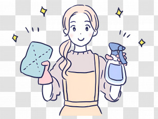 Girl - Woman Holding Cleaning Tools And Supplies Illustration Transparent PNG