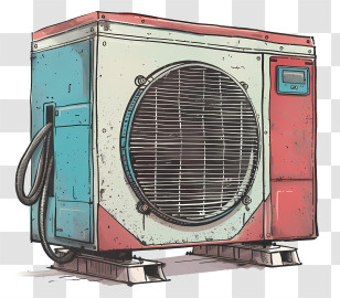 Heat Pump - Vintage Air Conditioner Illustration Transparent PNG