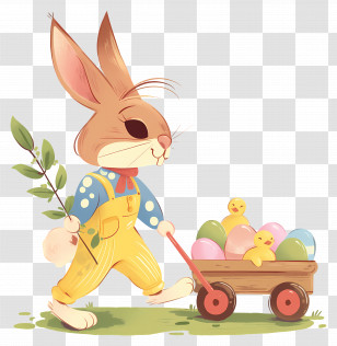 Easter Bunny - Easter Bunny With Eggs Transparent PNG