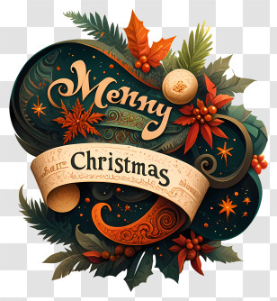 Merry Christmas Text - Merry Christmas Festive Decoration Transparent PNG