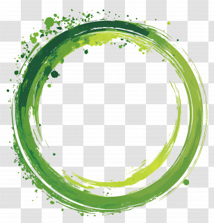 Green Circle Frame - Green Paint Brush Circular Stroke Transparent PNG