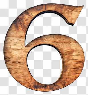 Number 6 - Wooden Number 6 Transparent PNG