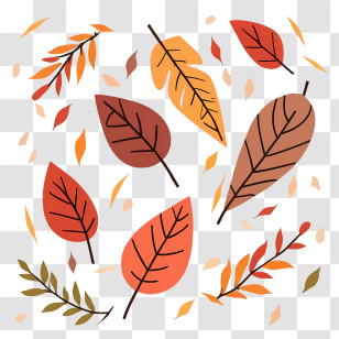 Autumn Leaves - Falling Autumn Leaves Pattern Design Transparent PNG