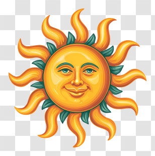 Sun Icon - Radiant Sun With A Smiling Face Transparent PNG