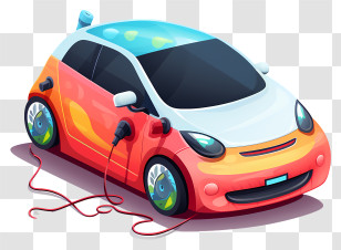 Electric Car - Compact Electric Car Charging Transparent PNG