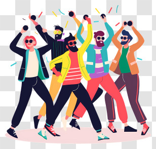 Disco Dancing - Energetic Dance Party Transparent PNG