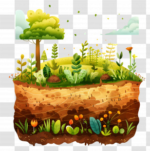 Soil Land - Beautiful Nature Scene With Plants And Soil Transparent PNG
