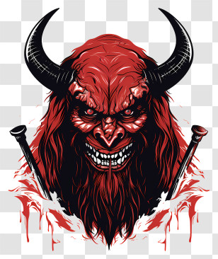 Demonic Redhead - Demonic Face Artwork With Vibrant Colors Transparent PNG