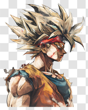 Dragon Ball Bardock - Battle-Ready Anime Warrior Transparent PNG