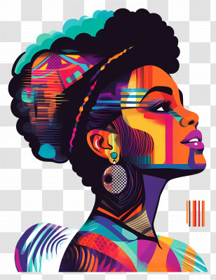 Black History Month - Vibrant Colorful Portrait Art Transparent PNG