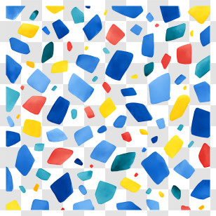 Blue Confetti - Colorful Abstract Shapes Pattern Transparent PNG
