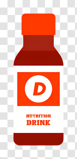 Icon - Nutrition Drink Bottle With Orange Design Transparent PNG
