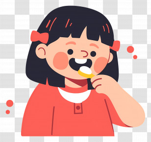 International Love Tooth Day - Happy Girl Eating A Snack Transparent PNG