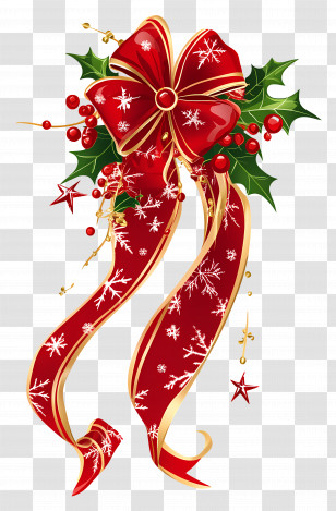 Christmas Ribbon - Red Christmas Bow Decoration Transparent PNG