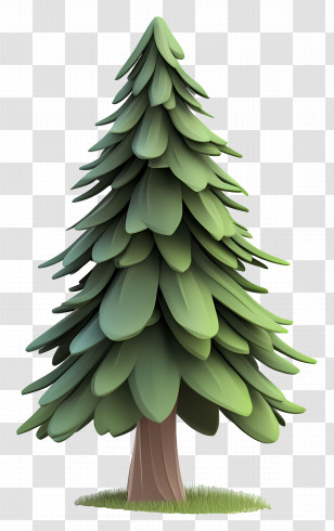 Cartoon Spruce Tree - Green Pine Tree Illustration Transparent PNG